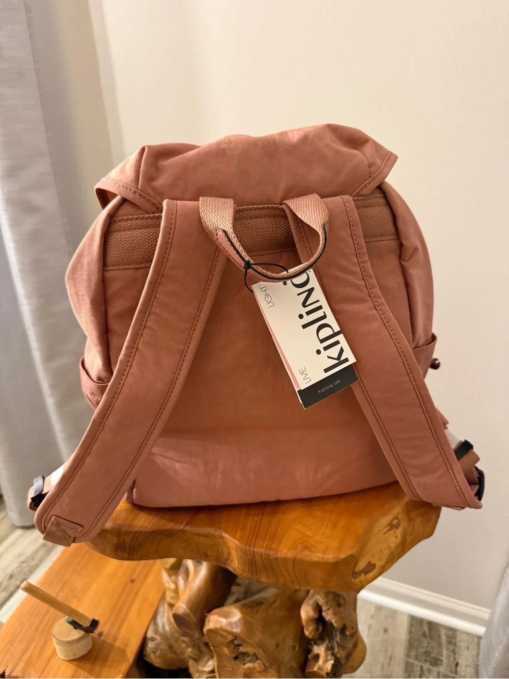 Kipling Kind Rose Backpack with Monkey Keychain